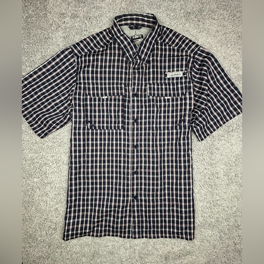 Habit Men's Navy Checkered Shirt